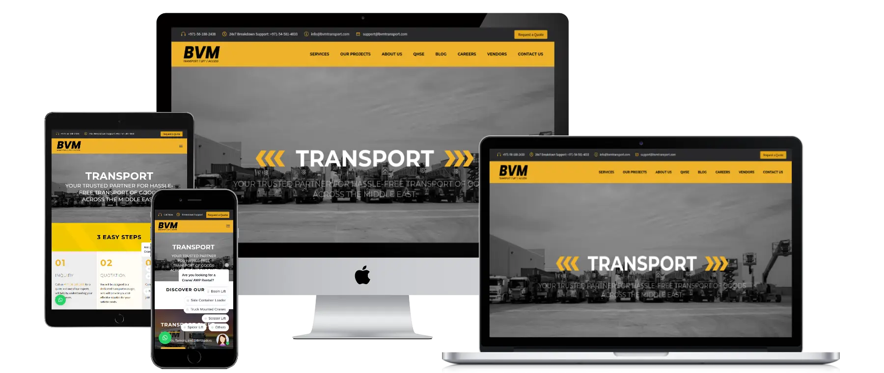 BVM Transport - Booking Website 1 bvmtransport screens